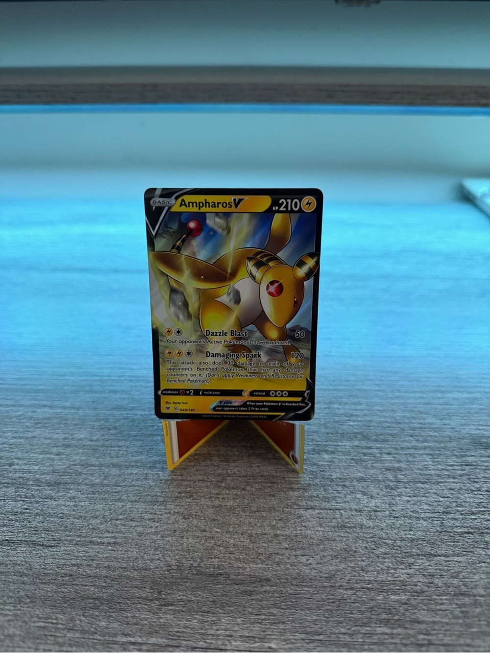 Pokemon Ampharos V Card - Yellow and Black Artwork